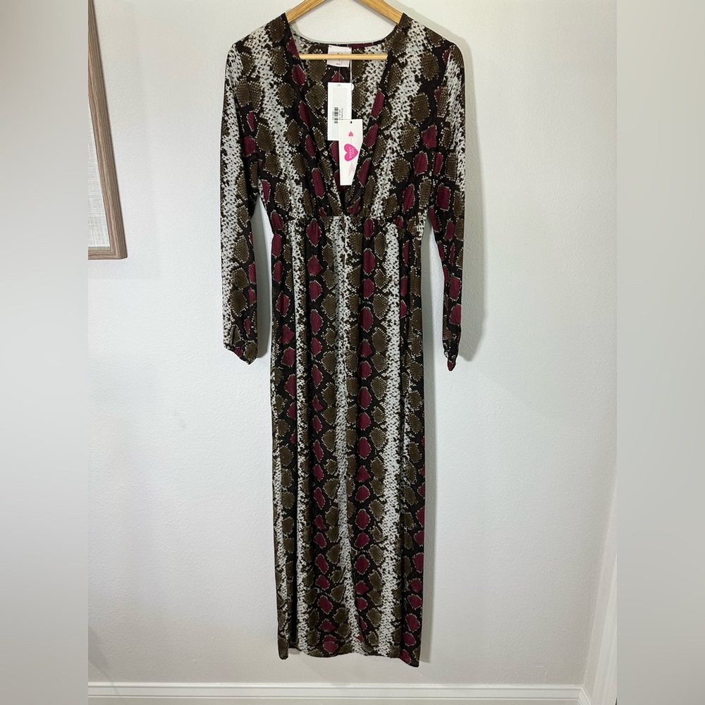 Alligator skin dress with long slit in center